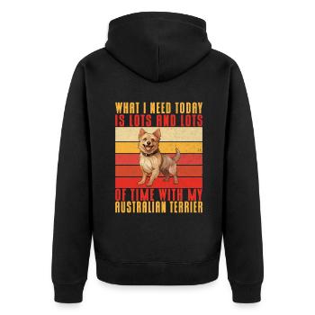 Australian Terrier Gifts - Unisex Premium Organic Zip Hoodie - black - Back - Nico (187cm)