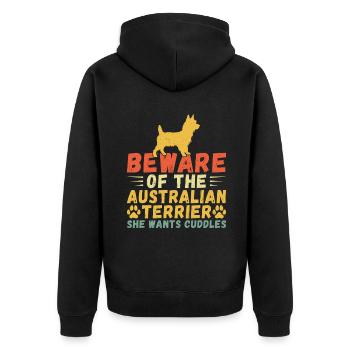 Cadeaux pour terrier australien - Veste à capuche bio Premium Unisexe - noir - Dos - Nico (187cm)