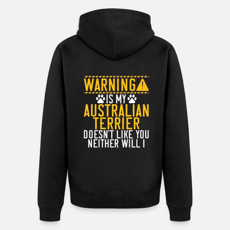 Cadeaux pour terrier australien - Veste à capuche bio Premium Unisexe - noir