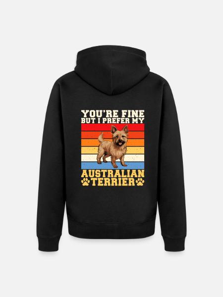 Cadeaux pour terrier australien - Veste à capuche bio Premium Unisexe - noir