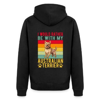 Cadeaux pour terrier australien - Veste à capuche bio Premium Unisexe - noir - Dos - Nico (187cm)