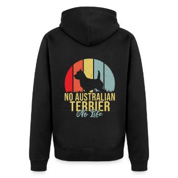Australian Terrier Gifts - Unisex Premium Organic Zip Hoodie - black - Back - Nico (187cm)