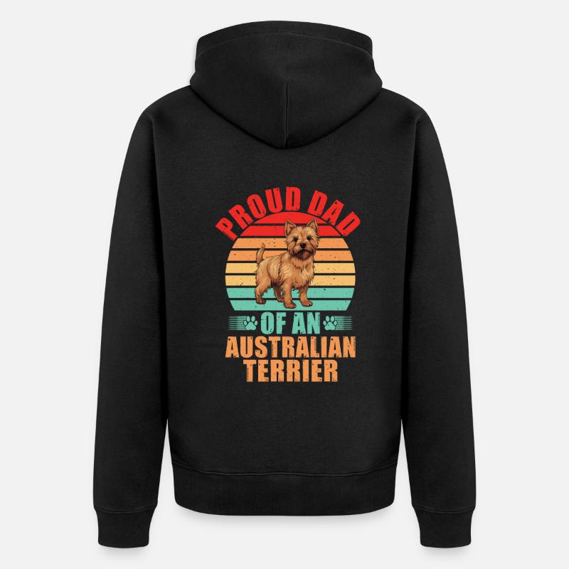 Cadeaux pour terrier australien - Veste à capuche bio Premium Unisexe - noir