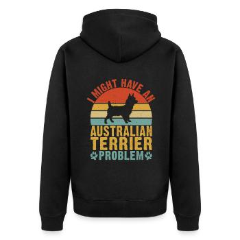 Cadeaux pour terrier australien - Veste à capuche bio Premium Unisexe - noir - Dos - Nico (187cm)