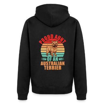 Australian Terrier Gifts - Unisex Premium Bio Zip Hoodie - Schwarz - Hinten - Nico (187cm)