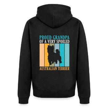 Australian Terrier Gifts - Unisex Premium Organic Zip Hoodie - black - Back - Nico (187cm)