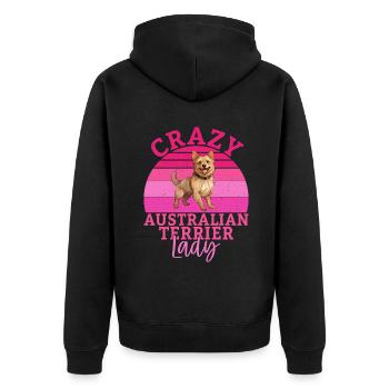 Australian Terrier Gifts - Unisex Premium Bio Zip Hoodie - Schwarz - Hinten - Nico (187cm)