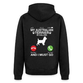 Cadeaux pour terrier australien - Veste à capuche bio Premium Unisexe - noir - Dos - Nico (187cm)