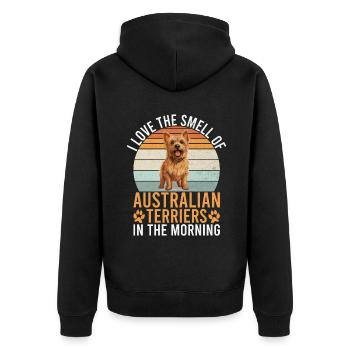 Australian Terrier Gifts - Unisex Premium Organic Zip Hoodie - black - Back - Nico (187cm)