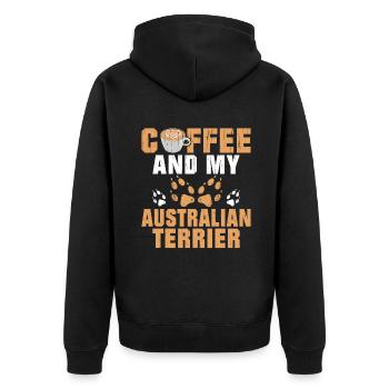 Australian Terrier Gifts - Unisex Premium Organic Zip Hoodie - black - Back - Nico (187cm)
