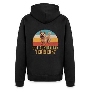 Australian Terrier Gifts - Unisex Premium Organic Zip Hoodie - black - Back - Nico (187cm)