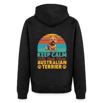 Cadeaux pour terrier australien - Veste à capuche bio Premium Unisexe - noir - Dos - Nico (187cm)