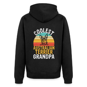 Australian Terrier Gifts - Unisex Premium Organic Zip Hoodie - black - Back - Nico (187cm)