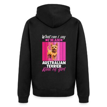 Cadeaux pour terrier australien - Veste à capuche bio Premium Unisexe - noir - Dos - Nico (187cm)