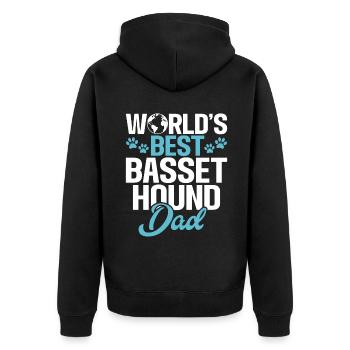 Cadeaux Basset Hound - Veste à capuche bio Premium Unisexe - noir - Dos - Nico (187cm)