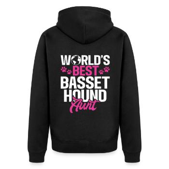 Cadeaux Basset Hound - Veste à capuche bio Premium Unisexe - noir - Dos - Nico (187cm)