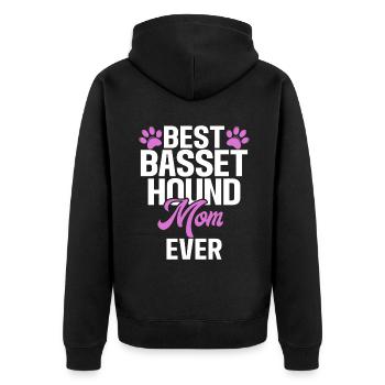 Cadeaux Basset Hound - Veste à capuche bio Premium Unisexe - noir - Dos - Nico (187cm)