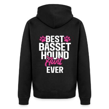 Cadeaux Basset Hound - Veste à capuche bio Premium Unisexe - noir - Dos - Nico (187cm)