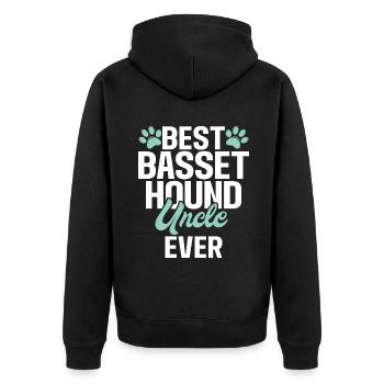 Cadeaux Basset Hound - Veste à capuche bio Premium Unisexe - noir - Dos - Nico (187cm)