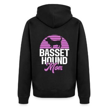 Cadeaux Basset Hound - Veste à capuche bio Premium Unisexe - noir - Dos - Nico (187cm)