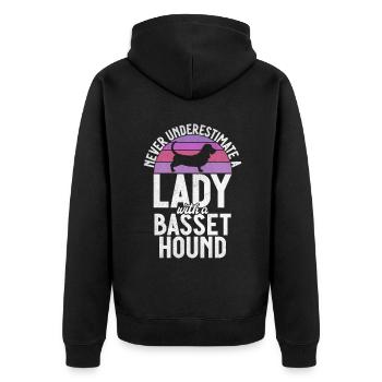 Cadeaux Basset Hound - Veste à capuche bio Premium Unisexe - noir - Dos - Nico (187cm)