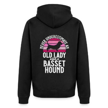 Cadeaux Basset Hound - Veste à capuche bio Premium Unisexe - noir - Dos - Nico (187cm)
