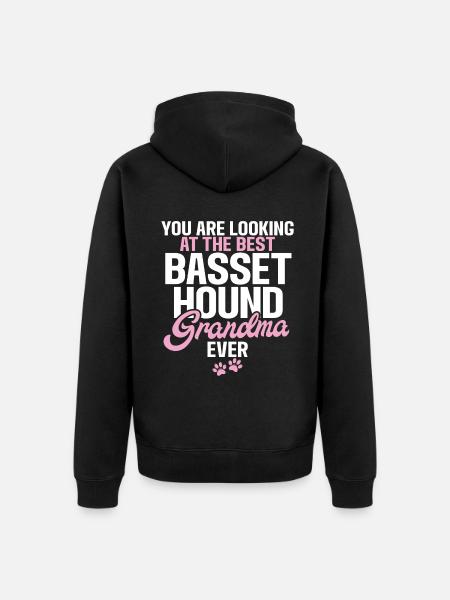 Basset Hound Gifts - Unisex Premium Organic Zip Hoodie - black