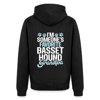 Cadeaux Basset Hound - Veste à capuche bio Premium Unisexe - noir - Dos - Nico (187cm)