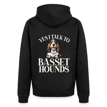 Cadeaux Basset Hound - Veste à capuche bio Premium Unisexe - noir - Dos - Nico (187cm)