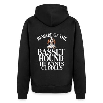 Cadeaux Basset Hound - Veste à capuche bio Premium Unisexe - noir - Dos - Nico (187cm)