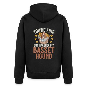 Cadeaux Basset Hound - Veste à capuche bio Premium Unisexe - noir - Dos - Nico (187cm)