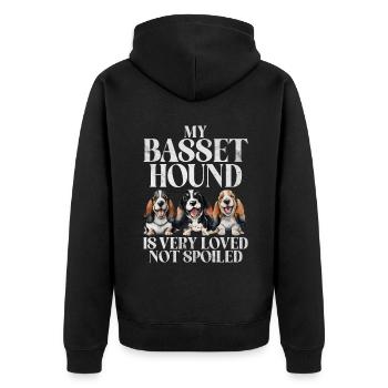 Cadeaux Basset Hound - Veste à capuche bio Premium Unisexe - noir - Dos - Nico (187cm)