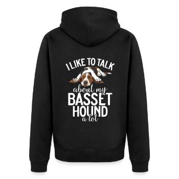 Cadeaux Basset Hound - Veste à capuche bio Premium Unisexe - noir - Dos - Nico (187cm)