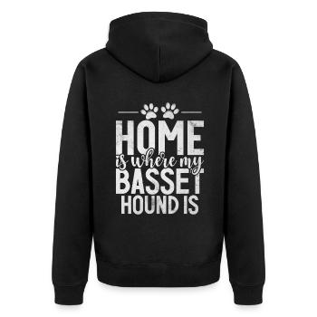 Cadeaux Basset Hound - Veste à capuche bio Premium Unisexe - noir - Dos - Nico (187cm)