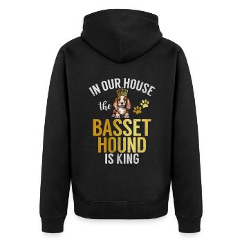 Cadeaux Basset Hound - Veste à capuche bio Premium Unisexe - noir - Dos - Nico (187cm)