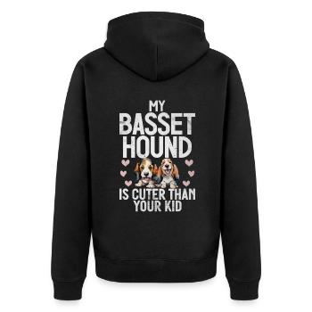 Cadeaux Basset Hound - Veste à capuche bio Premium Unisexe - noir - Dos - Nico (187cm)