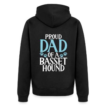 Cadeaux Basset Hound - Veste à capuche bio Premium Unisexe - noir - Dos - Nico (187cm)
