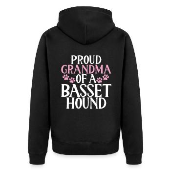Cadeaux Basset Hound - Veste à capuche bio Premium Unisexe - noir - Dos - Nico (187cm)