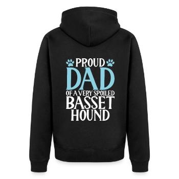 Cadeaux Basset Hound - Veste à capuche bio Premium Unisexe - noir - Dos - Nico (187cm)