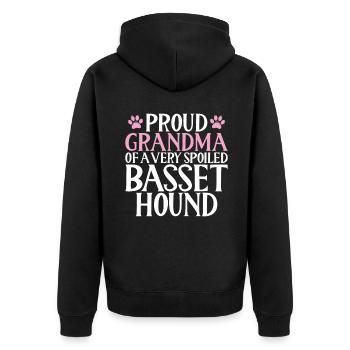 Cadeaux Basset Hound - Veste à capuche bio Premium Unisexe - noir - Dos - Nico (187cm)