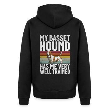 Cadeaux Basset Hound - Veste à capuche bio Premium Unisexe - noir - Dos - Nico (187cm)