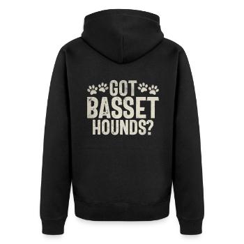 Cadeaux Basset Hound - Veste à capuche bio Premium Unisexe - noir - Dos - Nico (187cm)