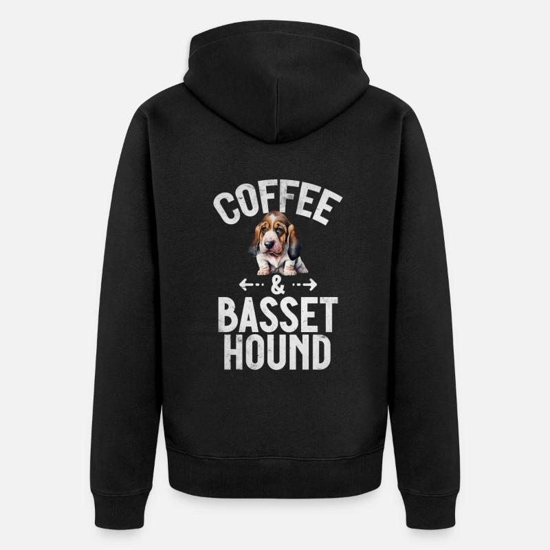 Cadeaux Basset Hound - Veste à capuche bio Premium Unisexe - noir