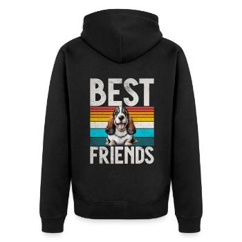 Cadeaux Basset Hound - Veste à capuche bio Premium Unisexe - noir - Dos - Nico (187cm)