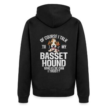 Cadeaux Basset Hound - Veste à capuche bio Premium Unisexe - noir - Dos - Nico (187cm)