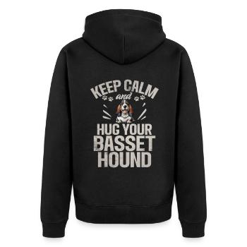 Cadeaux Basset Hound - Veste à capuche bio Premium Unisexe - noir - Dos - Nico (187cm)