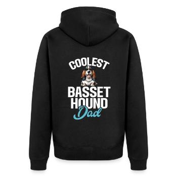 Cadeaux Basset Hound - Veste à capuche bio Premium Unisexe - noir - Dos - Nico (187cm)