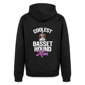 Cadeaux Basset Hound - Veste à capuche bio Premium Unisexe - noir - Dos - Nico (187cm)