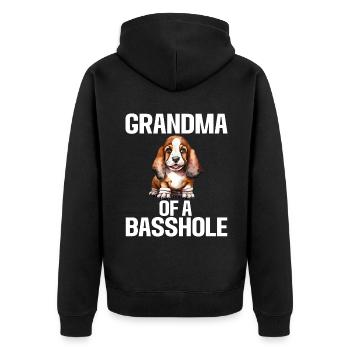 Cadeaux Basset Hound - Veste à capuche bio Premium Unisexe - noir - Dos - Nico (187cm)