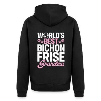 Cadeaux Bichon Frisé - Veste à capuche bio Premium Unisexe - noir - Dos - Nico (187cm)